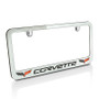 Corvette C6 Two Logos Chrome License Plate Frame