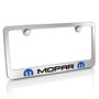 Mopar 2 Logo Chrome Metal License Plate Frame