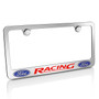 Ford Racing Dual Logos Chrome Metal License Plate Frame