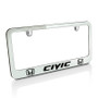 Honda Civic Dual Logos Chrome Metal License Plate Frame