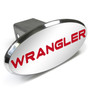 Jeep Red Wrangler Oval Chrome Aluminum Tow Hitch Cover