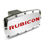 Jeep Rubicon Red Engraved Billet Aluminum Chrome Tow Hitch Cover