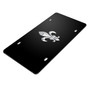 Fleur-De-Lis FDL 3D Logo Black Stainless Steel License Plate