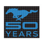 Ford Mustang 50 Years 12" 3M Perforated Unobstructed View Window Graphic Decorative Decal (Blue)