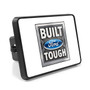 Ford Built Ford Tough UV Graphic White Metal Plate on ABS Plastic 2" inch Tow Hitch Cover, Made in USA