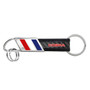 Ford Mustang Cobra in Red on Real Carbon Fiber Leather Key Chain with Red White Blue Stripe