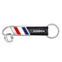 Ford Mustang Cobra Real Carbon Fiber Leather Key Chain with Red White Blue Stripe