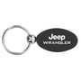 Jeep Wrangler Black Aluminum Oval Key Chain