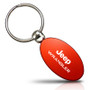 Jeep Wrangler Red Aluminum Oval Key Chain