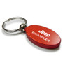 Jeep Wrangler Red Aluminum Oval Key Chain