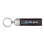 Ford Flex Real Carbon Fiber Leather Key Chain with Red Stitching , Made in USA
