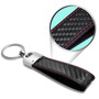 Ford Mustang GT Real Carbon Fiber Leather Key Chain with Red Stitching , Made in USA