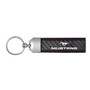 Ford Mustang Real Carbon Fiber Leather Key Chain with Red Stitching , Made in USA