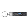 Ford Expedition Real Carbon Fiber Leather Key Chain with Red Stitching , Made in USA