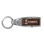 Ford Mustang Cobra in Color Brown Leather Detachable Ring Black Metal Key Chain by iPick Image, Made in USA