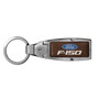 Ford F-150 in Color Brown Leather Detachable Ring Black Metal Key Chain by iPick Image, Made in USA
