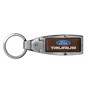 Ford Taurus in Color Brown Leather Detachable Ring Black Metal Key Chain by iPick Image, Made in USA