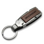 Ford Edge Brown Leather Detachable Ring Black Metal Key Chain by iPick Image, Made in USA