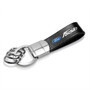 Ford Fiesta Black Leather Stripe Round Hook Metal Key Chain