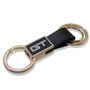 Ford Mustang GT Round Hook Leather Strip Double Ring Golden Metal Key Chain by iPick Image, Made in USA