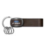 Ford F-150 Black Nickel with Brown Leather Stripe Key Chain by iPick Image, Made in USA