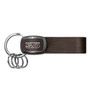 Ford Mustang 5.0 Black Nickel with Brown Leather Stripe Key Chain by iPick Image, Made in USA