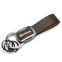Ford F150 Raptor Black Nickel with Brown Leather Stripe Key Chain , Made in USA