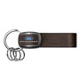 Ford Explorer Black Nickel with Brown Leather Stripe Key Chain by iPick Image, Made in USA