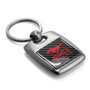 Ford Mustang 50 Years in Red Scratch Resistant Graphic on Carbon Fiber Backing Brush Metal Key Chain