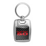 Ford Mustang 5.0 in Red Scratch Resistant Graphic on Carbon Fiber Backing Brush Metal Key Chain