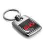 Ford Mustang 5.0 in Red Scratch Resistant Graphic on Carbon Fiber Backing Brush Metal Key Chain