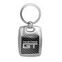 Ford Mustang GT in Full Color with Carbon Fiber Backing Brush Silver Metal Key Chain