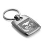 Ford Mustang 50 Years Silver Carbon Fiber Backing Brush Metal Key Chain, Made in USA