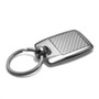 Ford Mustang 50 Years Silver Carbon Fiber Backing Brush Metal Key Chain, Made in USA