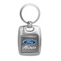 Ford Fiesta Silver Carbon Fiber Backing Brush Metal Key Chain, Made in USA