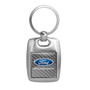 Ford Fusion Silver Carbon Fiber Backing Brush Metal Key Chain, Made in USA