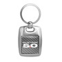 Ford Mustang 5.0 Silver Carbon Fiber Backing Brush Metal Key Chain, Made in USA