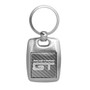 Ford Mustang GT Silver Carbon Fiber Backing Brush Metal Key Chain, Made in USA