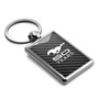 Ford Mustang 50 Years in Full Color with Carbon Fiber Backing Brush Rectangle Metal Key Chain