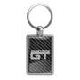 Ford Mustang GT in Full Color with Carbon Fiber Backing Brush Rectangle Metal Key Chain