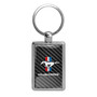 Ford Mustang Tri-Bar in Full Color with Carbon Fiber Backing Brush Rectangle Metal Key Chain