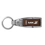 Lincoln MKZ Brown Leather Detachable Ring Black Metal Key Chain