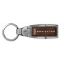 Lincoln Navigator Brown Leather Detachable Ring Black Metal Key Chain