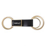 Lincoln MKC Round Hook Leather Strip Double Ring Golden Metal Key Chain