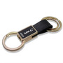 Lincoln MKC Round Hook Leather Strip Double Ring Golden Metal Key Chain
