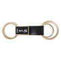 Lincoln MKS Round Hook Leather Strip Double Ring Golden Metal Key Chain