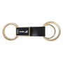 Lincoln MKZ Round Hook Leather Strip Double Ring Golden Metal Key Chain