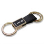 Lincoln MKZ Round Hook Leather Strip Double Ring Golden Metal Key Chain