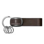Lincoln Continental Black Nickel with Brown Leather Stripe Key Chain