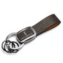 Lincoln Continental Black Nickel with Brown Leather Stripe Key Chain